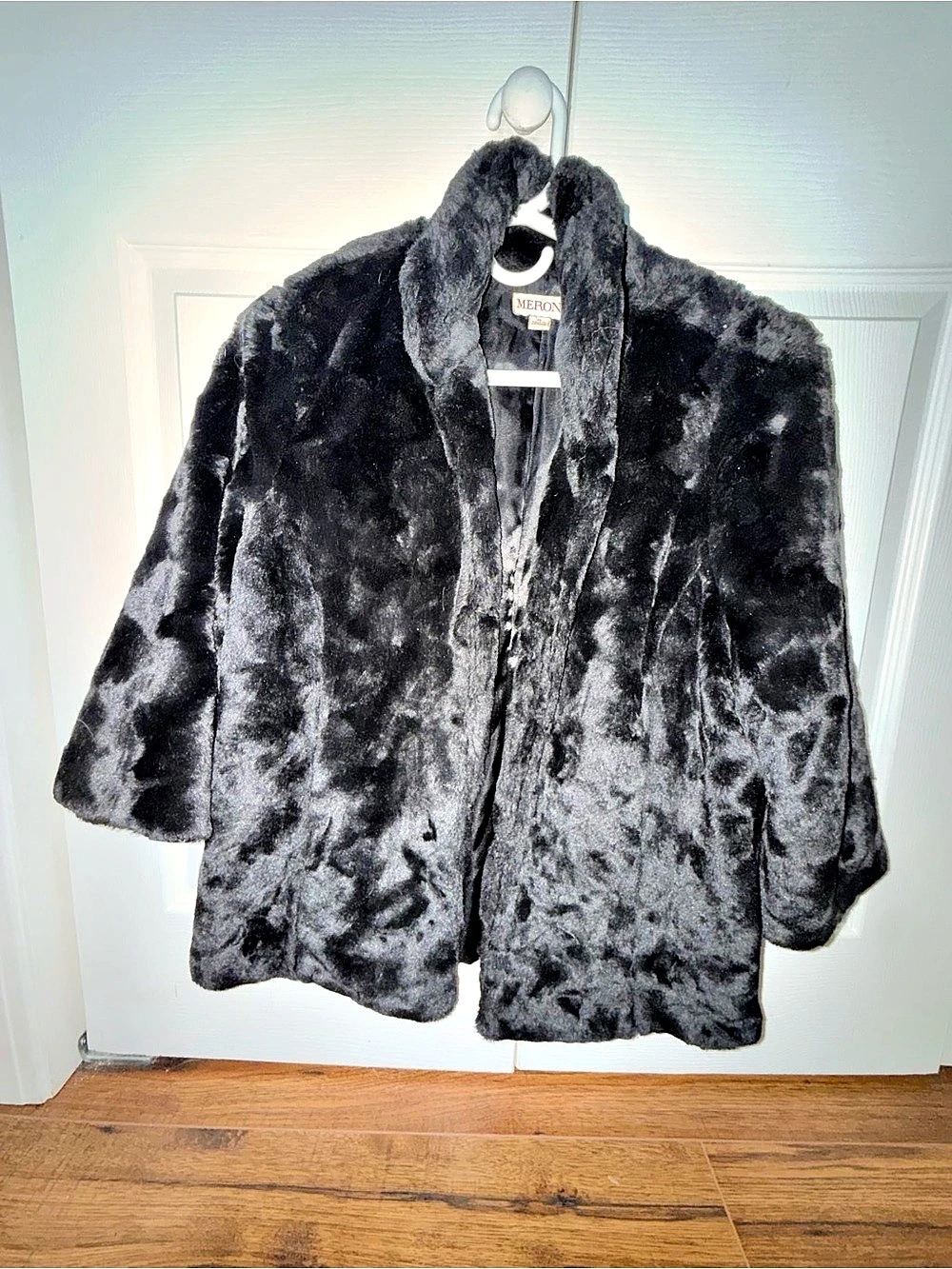 Merona Faux Fur Jacket in Black Size Medium